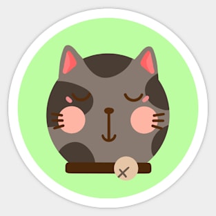 cute drawn kitty cat design 4 Sticker